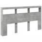 Preview: LED-Kopfteil mit Ablage Betongrau 180x17x102 cm
