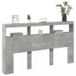 Preview: LED-Kopfteil mit Ablage Betongrau 180x17x102 cm