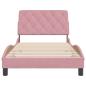Preview: Bettgestell mit Kopfteil Rosa 100x200 cm Samt