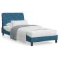 Preview: ARDEBO.de - Bettgestell mit Kopfteil Blau 90x190 cm Samt