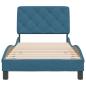Preview: Bettgestell mit Kopfteil Blau 90x190 cm Samt