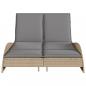 Preview: Sonnenliege mit Auflagen Beige 114x205x73 cm Poly Rattan