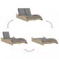 Preview: Sonnenliege mit Auflagen Beige 114x205x73 cm Poly Rattan