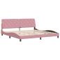 Preview: ARDEBO.de - Bettgestell mit Kopfteil Rosa 200x200 cm Samt