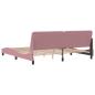 Preview: Bettgestell mit Kopfteil Rosa 200x200 cm Samt