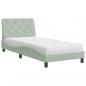 Preview: Bett mit Matratze Hellgrau 80x200 cm Samt