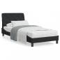 Preview: ARDEBO.de - Bett mit Matratze Schwarz 90x200 cm Samt