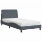 Preview: Bett mit Matratze Dunkelgrau 100x200 cm Samt