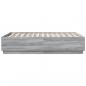 Preview: Bettgestell Grau Sonoma 140x190 cm Holzwerkstoff