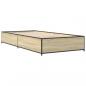Preview: Bettgestell Sonoma-Eiche 75x190 cm Holzwerkstoff und Metall
