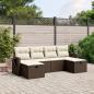 Preview: ARDEBO.de - 6-tlg. Garten-Sofagarnitur mit Kissen Braun Poly Rattan