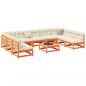 Preview: ARDEBO.de - 10-tlg. Garten-Sofagarnitur Wachsbraun Massivholz Kiefer