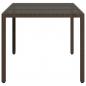 Preview: Gartentisch mit Glasplatte Braun 150x90x75 cm Poly Rattan