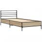 Preview: Bettgestell Sonoma-Eiche 90x200 cm Holzwerkstoff und Metall