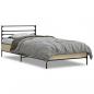 Preview: Bettgestell Sonoma-Eiche 90x200 cm Holzwerkstoff und Metall