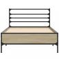Preview: Bettgestell Sonoma-Eiche 90x200 cm Holzwerkstoff und Metall