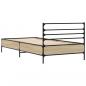 Preview: Bettgestell Sonoma-Eiche 90x200 cm Holzwerkstoff und Metall