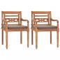 Preview: 3-tlg. Garten-Essgruppe mit Dunkelgrauen Kissen Massivholz Teak