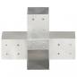 Preview: Pfostenverbinder X-Form Verzinktes Metall 81 x 81 mm
