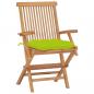 Preview: Gartenstühle mit Hellgrünen Kissen 8 Stk. Massivholz Teak