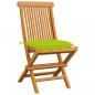 Preview: Gartenstühle mit Hellgrünen Kissen 8 Stk. Massivholz Teak 