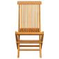 Preview: Gartenstühle mit Hellgrünen Kissen 8 Stk. Massivholz Teak 