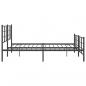 Preview: Bettgestell mit Kopf- und Fußteil Metall Schwarz 183x213 cm