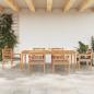 Preview: ARDEBO.de - 7-tlg. Garten-Essgruppe mit Dunkelgrauen Kissen Massivholz Teak
