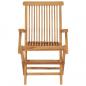 Preview: Gartenstühle mit Schwarzen Kissen 4 Stk. Massivholz Teak