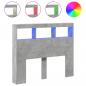 Preview: LED-Kopfteil mit Ablagen Betongrau 120x17x102 cm