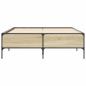Preview: Bettgestell Sonoma-Eiche 140x200 cm Holzwerkstoff und Metall