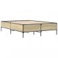Preview: Bettgestell Sonoma-Eiche 140x190 cm Holzwerkstoff und Metall