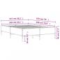 Preview: Bettgestell Sonoma-Eiche 140x190 cm Holzwerkstoff und Metall