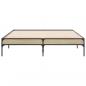Preview: Bettgestell Sonoma-Eiche 120x200 cm Holzwerkstoff und Metall