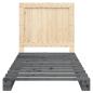 Preview: Massivholzbett mit Kopfteil Grau 100x200 cm Kiefer