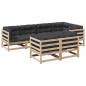 Preview: 7-tlg. Garten-Sofagarnitur mit Kissen Massivholz Kiefer