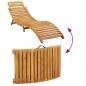 Preview: Sonnenliege mit Auflage Beige Massivholz Akazie