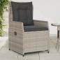 Preview: ARDEBO.de - Gartensessel 2 Stk. Verstellbar Hellgrau Poly Rattan