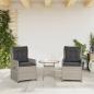 Preview: Gartensessel 2 Stk. Verstellbar Hellgrau Poly Rattan