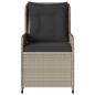 Preview: Gartensessel 2 Stk. Verstellbar Hellgrau Poly Rattan