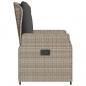 Preview: Gartensessel 2 Stk. Verstellbar Hellgrau Poly Rattan