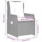 Preview: Gartensessel 2 Stk. Verstellbar Hellgrau Poly Rattan