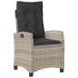 Preview: 7-tlg. Garten-Essgruppe mit Kissen Hellgrau Poly Rattan