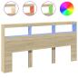 Preview: LED-Kopfteil mit Ablagen Sonoma-Eiche 200x17x102 cm