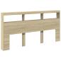 Preview: LED-Kopfteil mit Ablagen Sonoma-Eiche 200x17x102 cm