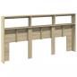 Preview: LED-Kopfteil mit Ablagen Sonoma-Eiche 200x17x102 cm