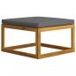 Preview: Hocker mit Dunkelgrauem Kissen Massivholz Akazie