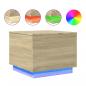 Preview: Couchtisch mit LED-Leuchten Sonoma-Eiche 50x50x40 cm