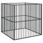 Preview: Hundelaufstall 4-tlg. Schwarz Verzinkter Stahl
