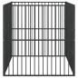 Preview: Hundelaufstall 4-tlg. Schwarz Verzinkter Stahl
